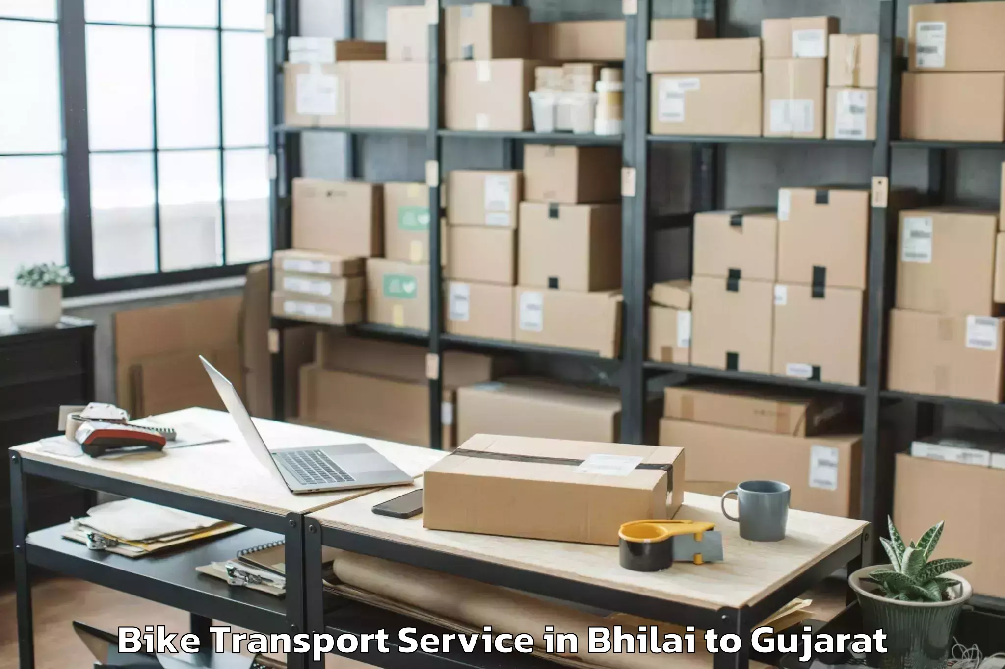 Book Bhilai to Khambhat Bike Transport Online